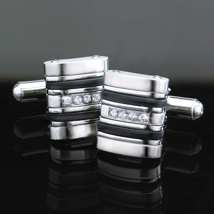 diamond+mens+cufflink+ +large How the groom chooses the Cufflinks ?