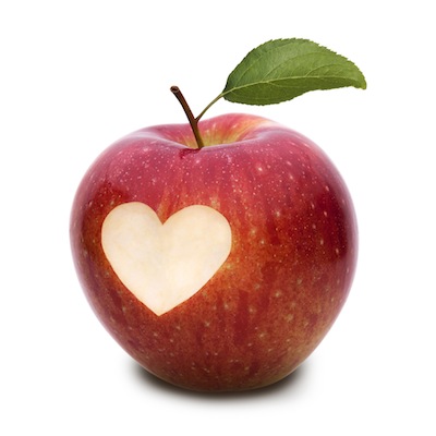 Apple heart Valentine foods of making your hands