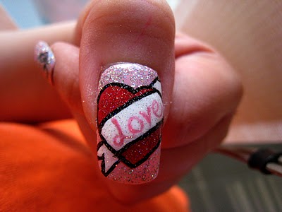 Latest nail painting ideas for Valentines day Sweet Heart Valentines Day Nail Design%2B%25289%2529 Latest nail painting ideas for Valentines day