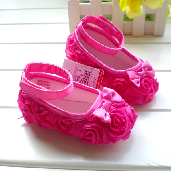 princess baby Brand shoes ZZARAA baby Girls toddler floral cute footwear infant newborn sweet Pink rose Cute newborn baby shoes