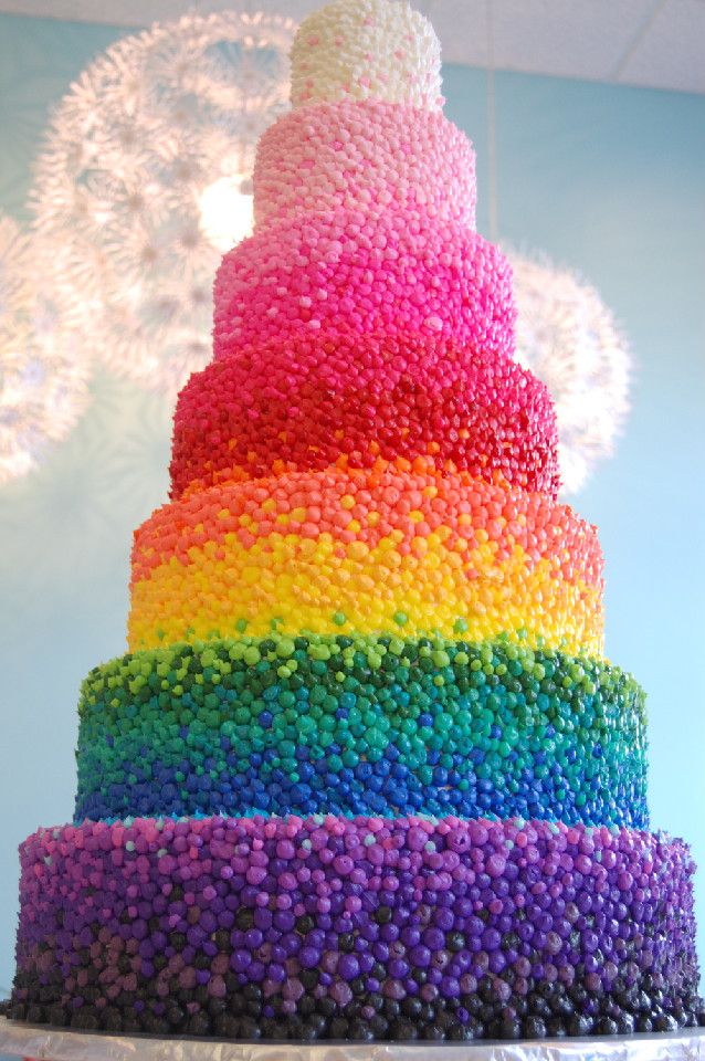 rainbow wedding cake  full Wedding with touches of rainbow color