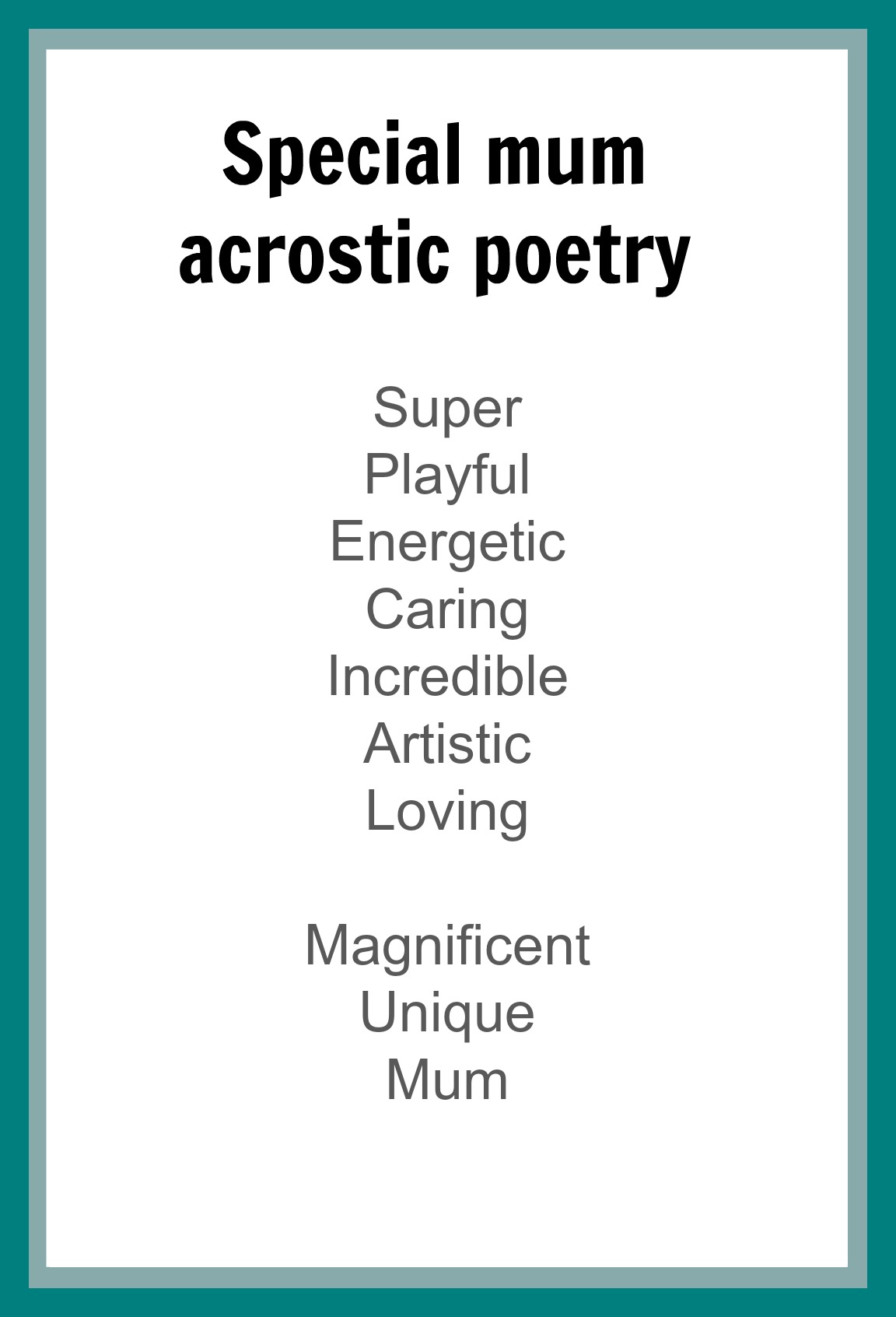 AcrosticMumPoem 10 Special poems for mum 