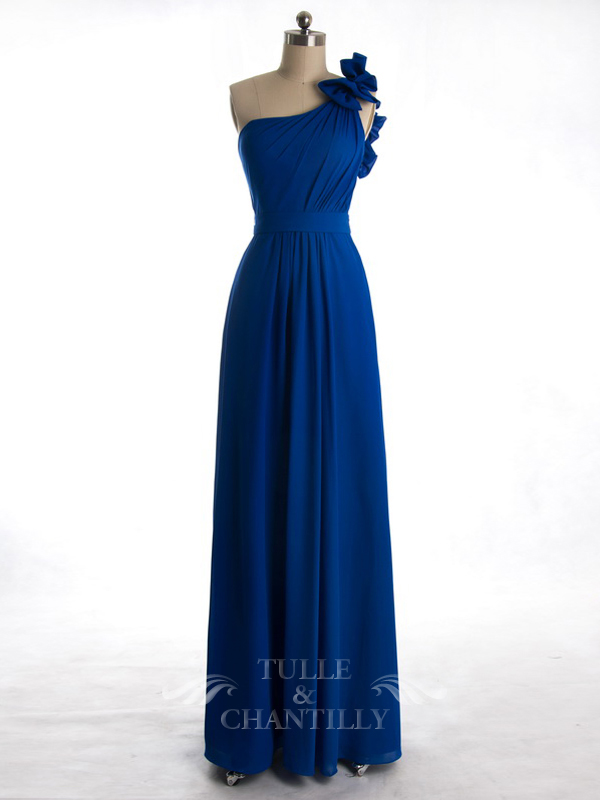 Formal long blue chiffon dresses 2013 with floral accents p TBQP082 a1 15 Gorgeous evening dresses style 2014