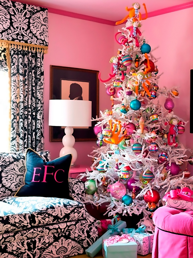 Original Tobi Fairley whimsical pink Christmas tree s3x4 lg Wonderful christmas trees decoration images