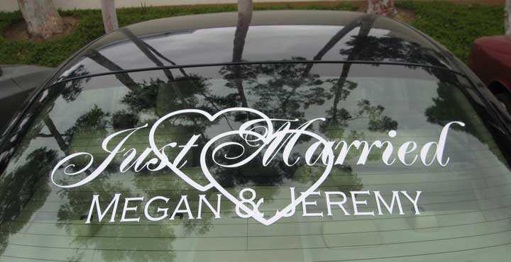 Superb Just Married Car Sign 2014 justmarried2 Superb Just Married Car Sign 2014