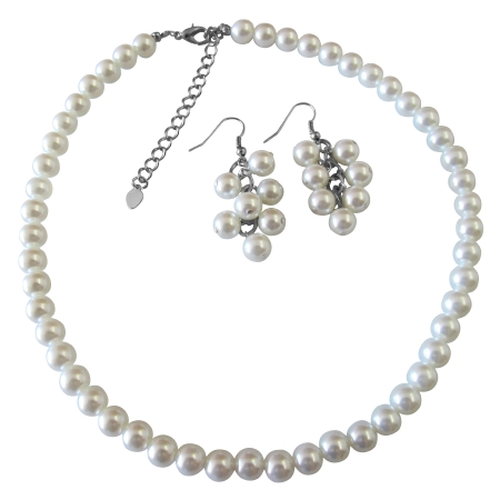 ns927 Amazing white & silver jewelry 