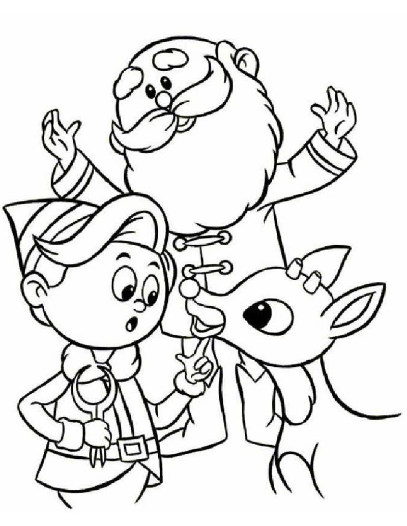 Santa Claus coloring pages For Kids rudolph santa and hermey coloring page source smn Santa Claus coloring pages For Kids