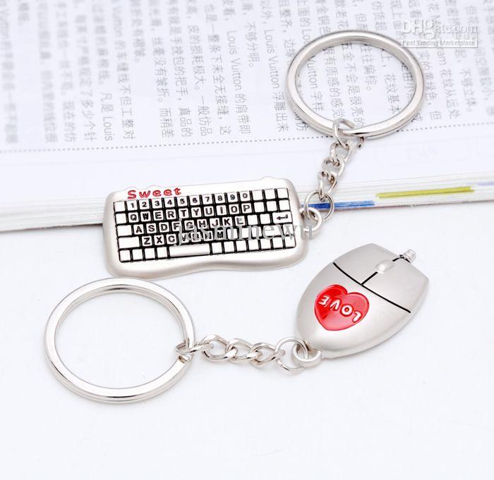 zinc alloy toy keyboard lover key chain mouse Top 10 Valentine souvenir ideas 