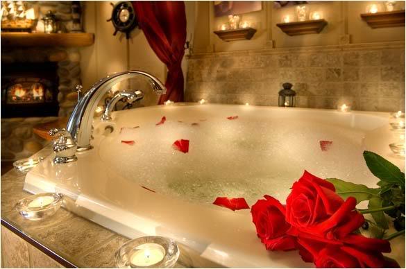 RomanticBathroomSetup  Wedding bath for bride 2015