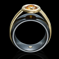 orange diamond black high halo 250 Etienne Perret collection for unique bride 2014