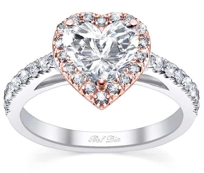 Heart engagement rings for women 2014 rose gold heart engagement ring with halo Heart engagement rings for women 2014