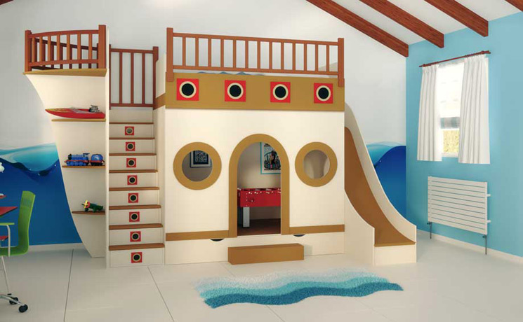dormitorios infantiles camas con zona de juegos 01 Ideas for Decorating Childrens Bedrooms