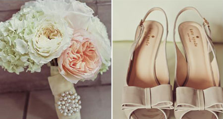 white blush wedding bouquet kate spade wedding shoes What about coordinating bouquet bride with wedding shoes?