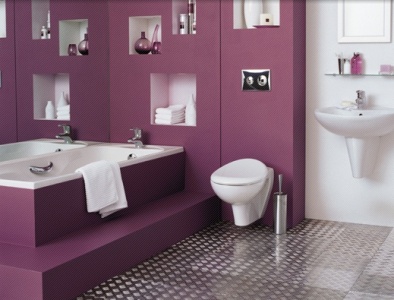mor beyaz banyo modelleri Modern bathrooms decor and accessories 2015
