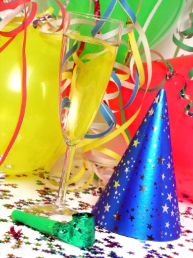 party decorations champagne, hat, balloons, streamers Birthday Supplies parties 2014
