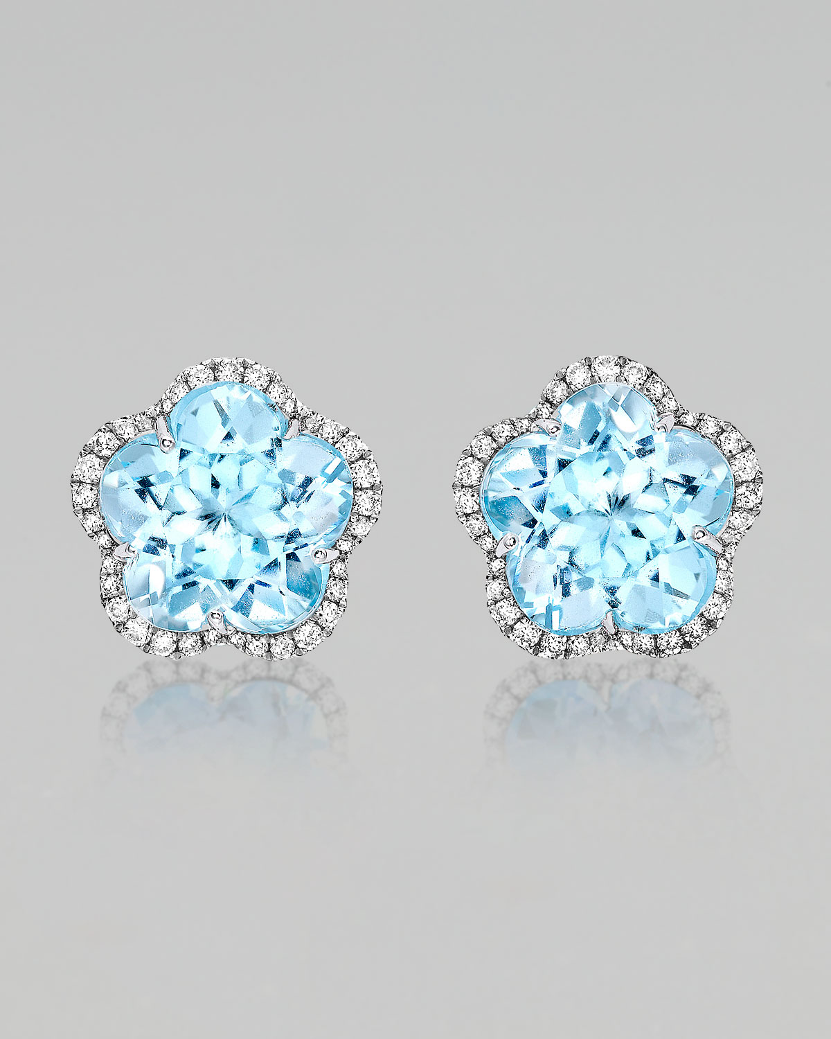 Kiki McDonough Grace Flower Blue Topaz Diamond Earrings Luxury touches from kiki mcdonough jewelry london