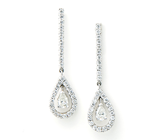 wedding jewelry diamond drop earrings white gold stud l33 stylish gold Earrings for engagement