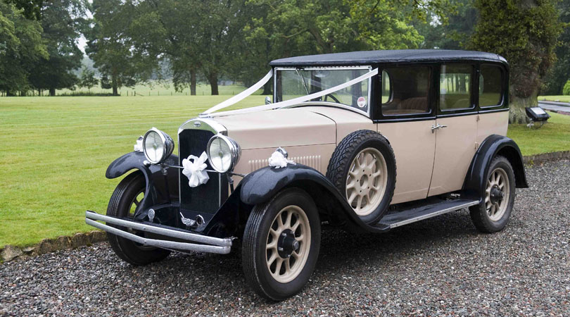 car with wedding ribbons  Awesome vintage car for wedding 2014 