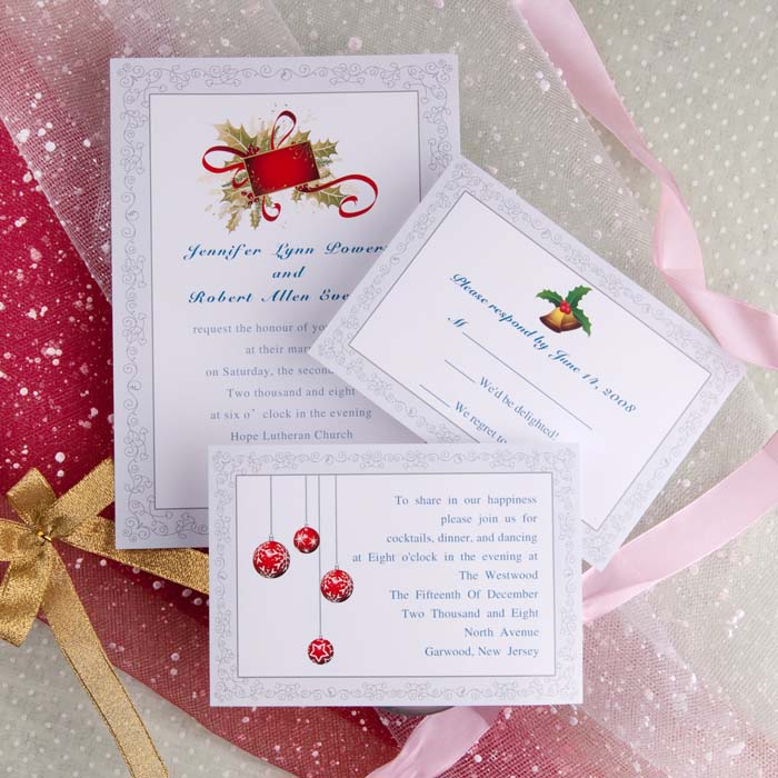 WWI143 Christmas wedding invitations ideas 2014