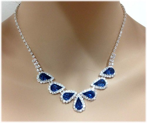 wedding jewelry set bridesmaid jewelry set bridal necklace earrings vintage inspired navy blue rhinestone crystal jewelry set e1d0f86b The coolest forms of Blue jewelry