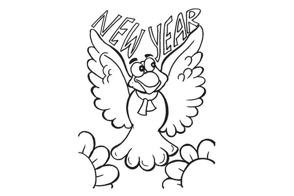 funny new year coloring pictures 2 New year coloring pages for kids 2014