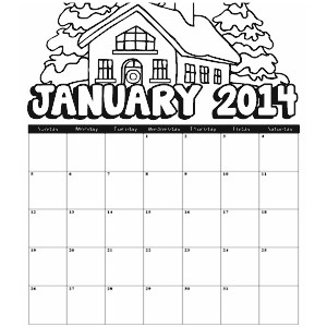 2014 calendar january small Chinese new year coloring pages 2014