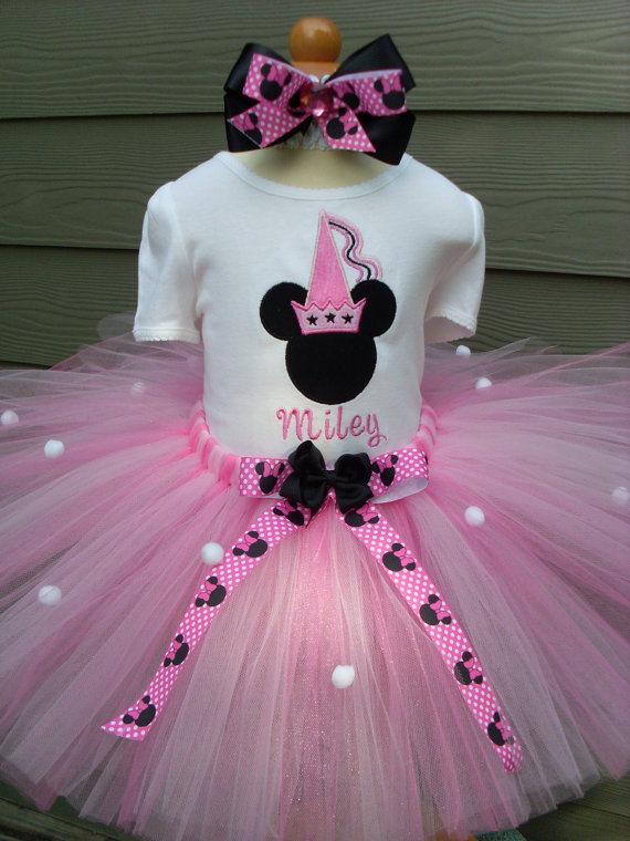 pinkandblackprincessminniemousebirthdaytutuset First Birthday Tutus For your baby