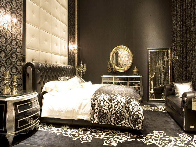 422250 Bedroom upholstered of genuine leather