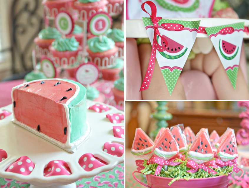 Watermelon themed birthday party via Karas Party Ideas karaspartyideas.com watermelon summer party idea girl Ideas to make your babys birthday amazing