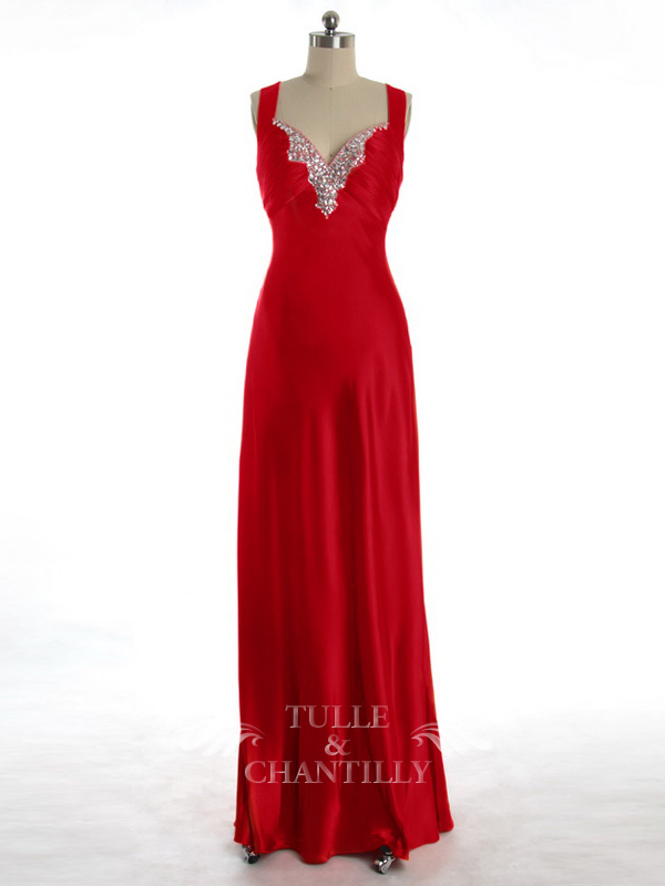 15 red dresses for the wedding guests red sequins satin evening dress gowns with sweep train p TBQP072 a1 15 red dresses for the wedding guests