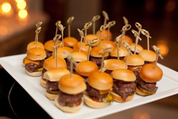 mini burgers craig paulson photography Snacks for a wedding of 125 guests