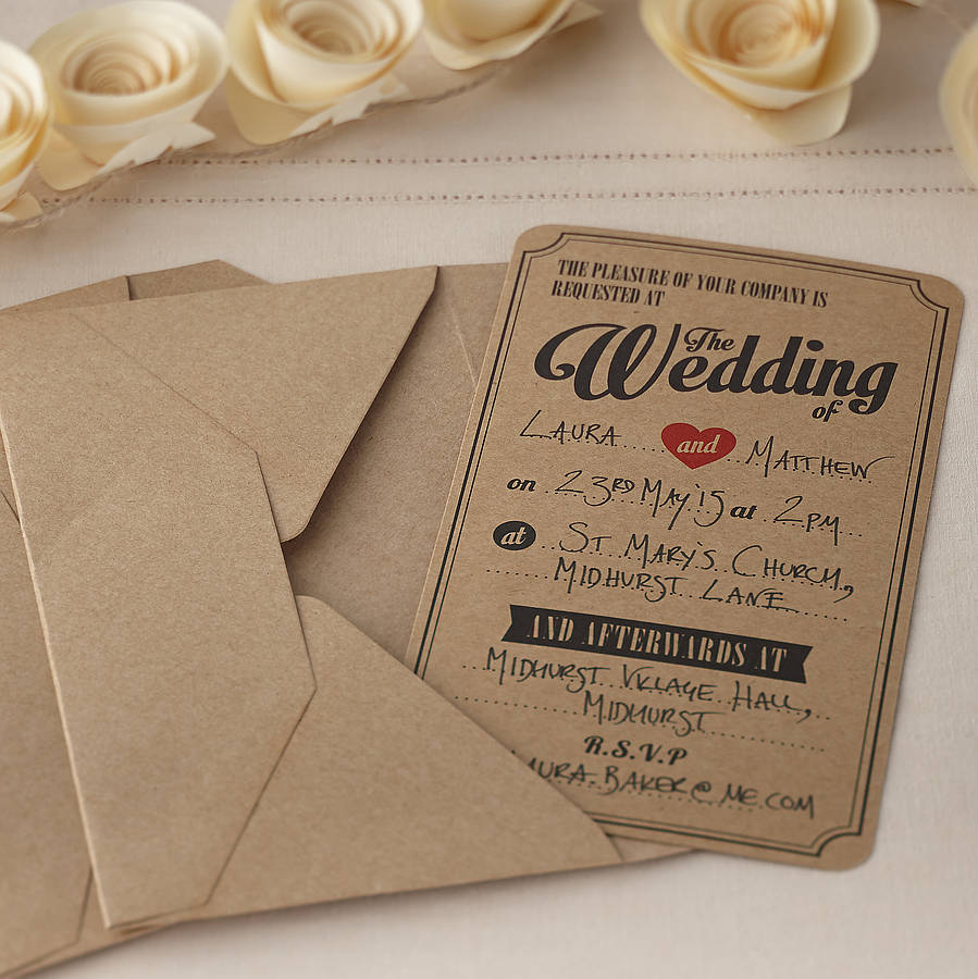 original brown kraft vintage wedding invitations Fantastic Wedding Card Designs