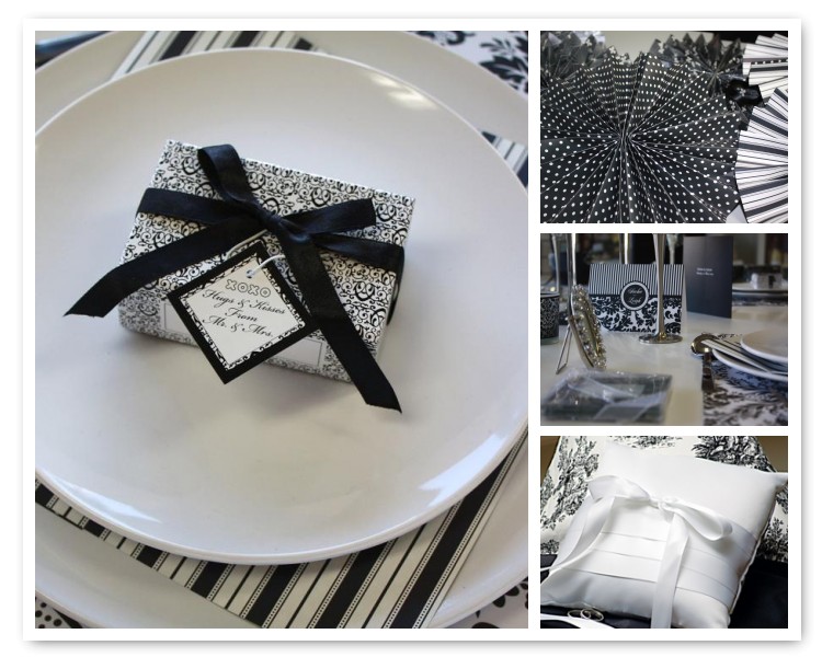 Black Damask Wedding Mosaic 2 Modern black wedding accessories 2014