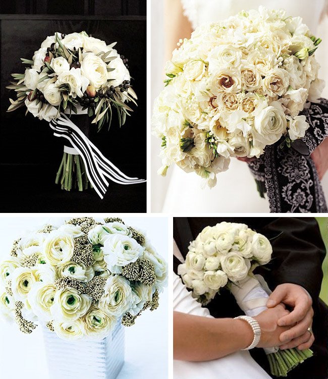 ranunculus white Latest bridal bouquet for the 2014 Winter