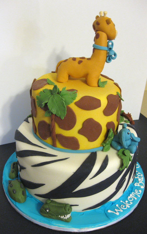 Safari Showermed Birthday cake designs for boy 