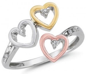 heart shaped tricolor ring 300x259 Valentine jewelry collection 2014