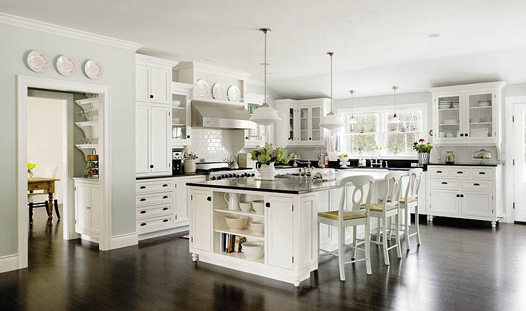 tradition white kitchen island storage How to create a black and white effect in the house