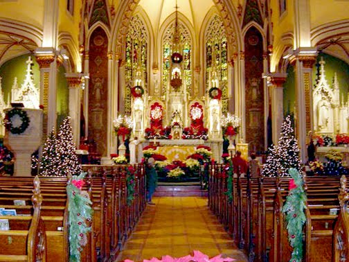 christmas decorations in church Church wedding decorations at Christmas