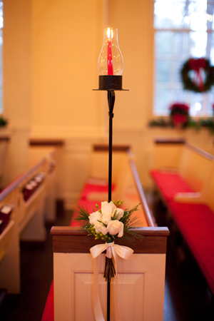 Southern weddings Christmas church wedding Church wedding decorations at Christmas