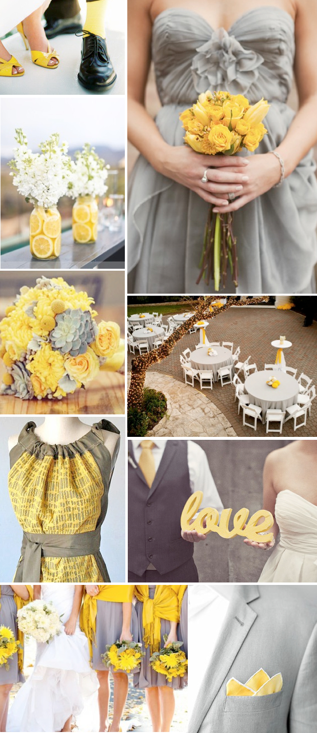 Ideas for yellow, white and gray wedding themes Grey yellow wedding scheme.007 Ideas for yellow, white and gray wedding themes