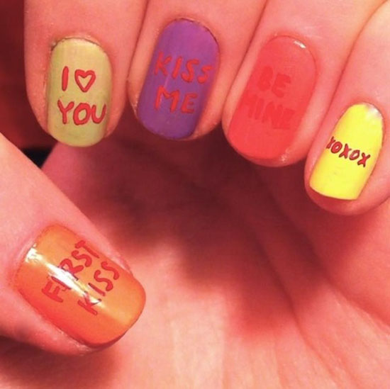Latest nail painting ideas for Valentines day 10 Best Simple Easy Valentines Day Nail Art Designs 2013 For Girls 6 Latest nail painting ideas for Valentines day