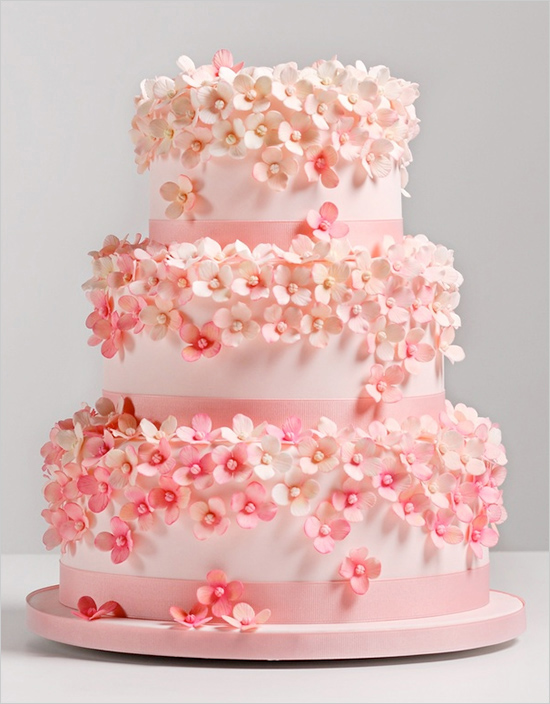 pinkcherryblossomweddingcake1 Cute pink cakes for girls