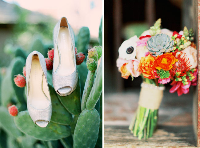 skyleraaron wedding 02 What about coordinating bouquet bride with wedding shoes?