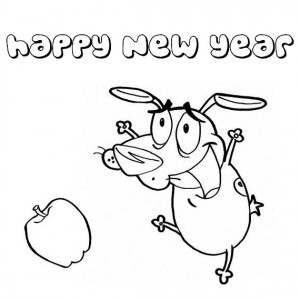 A Funny Dog Dancing in New Years Party Coloring Page 300x300 New year coloring pages for kids 2014