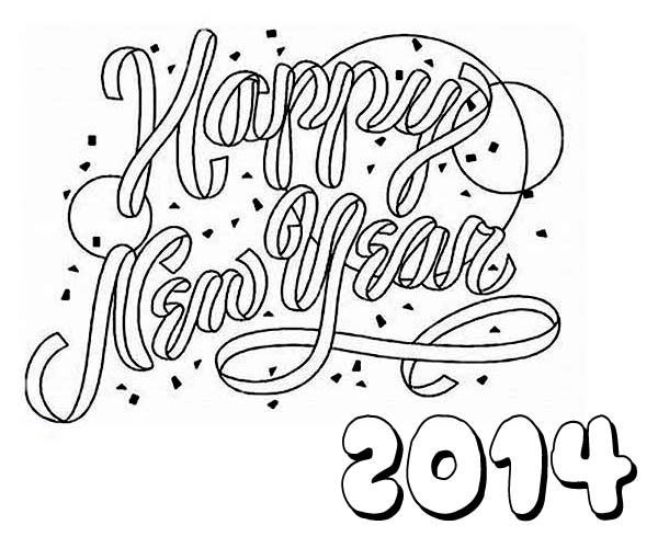 Happy New Year 2014 to You Coloring Page Cool new year 2014 coloring pages 