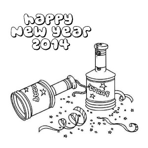 New Years Firecrackers Coloring Page 300x300 Cool new year 2014 coloring pages 