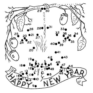 Free Happy new year coloring pages 2014 Playing Dotted in New Years Eve Coloring Page 300x300 Free Happy new year coloring pages 2014