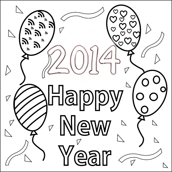 1 Cool new year 2014 coloring pages 