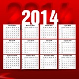 New year 2014 calendar