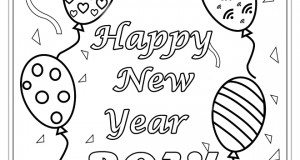 New year coloring pages for kids 2014
